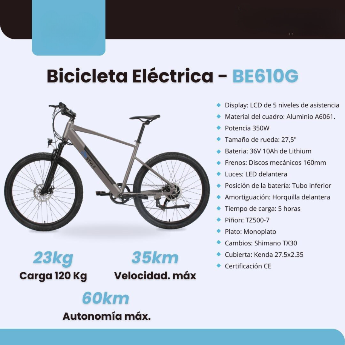 Bicicleta Eléctrica - BE610G