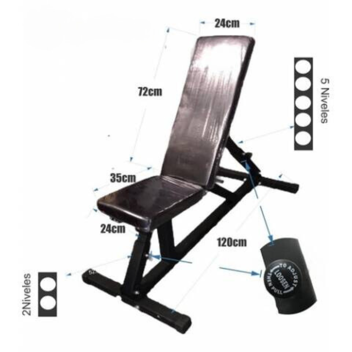 Bancopesas Reclinable Reforzado Gym Fitness Rhino