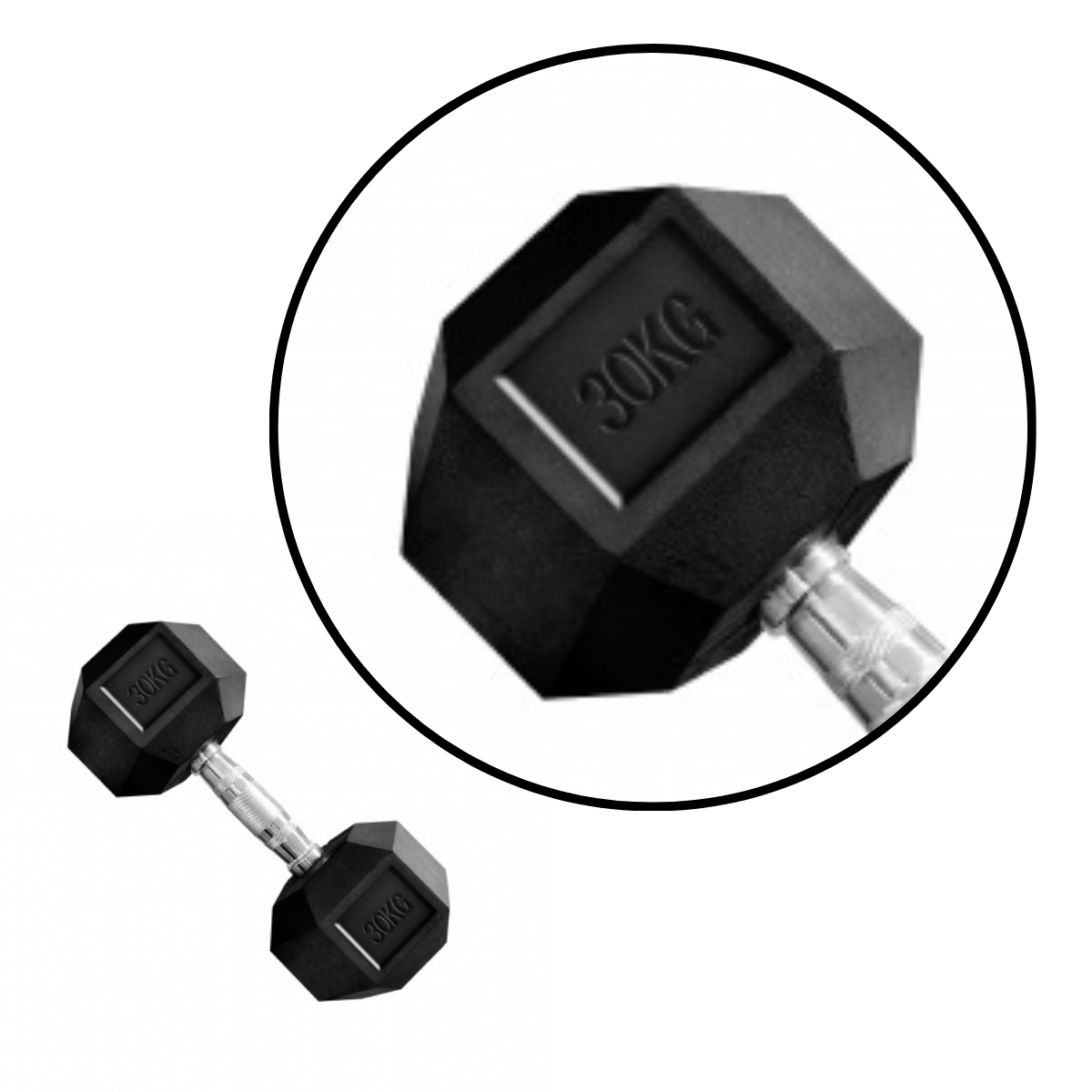 Mancuerna Hexagonales Hierro Recubierto 30kg Rhino