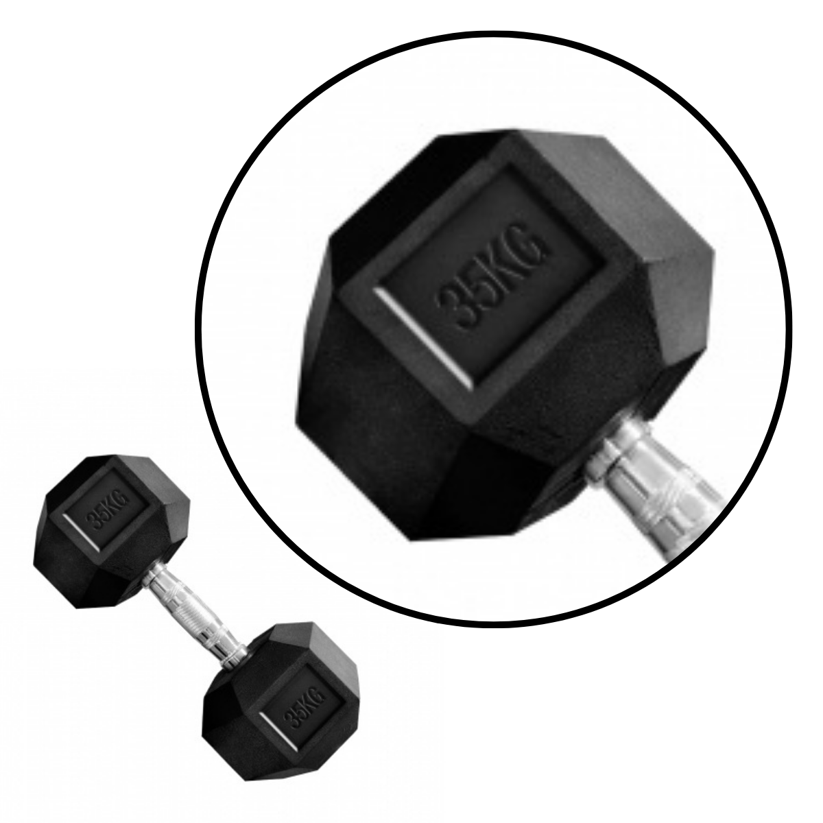 Mancuerna Hexagonales Hierro Recubierto 35kg Rhino