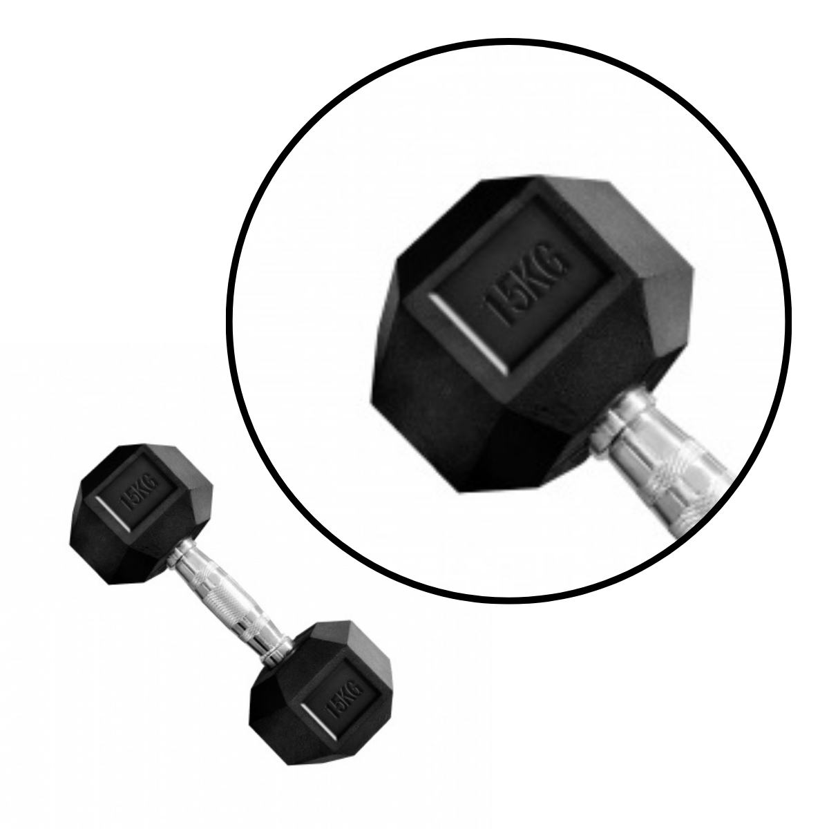 Mancuerna Hexagonales Hierro Recubierto Dumbbell 15kg Rhino