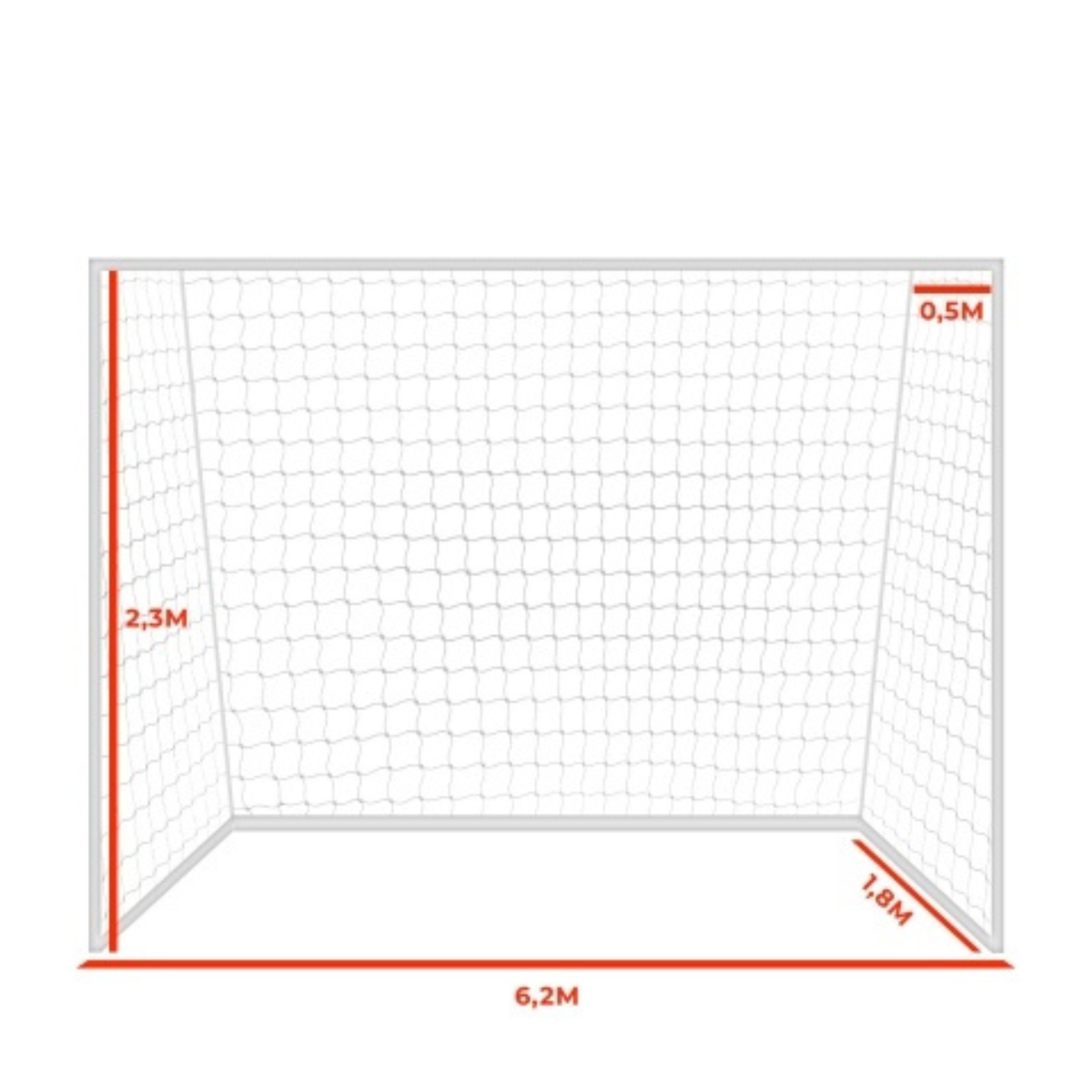 Red De Futbol 7 6mm Nylon 6.2x2.3m Uv Gismar
