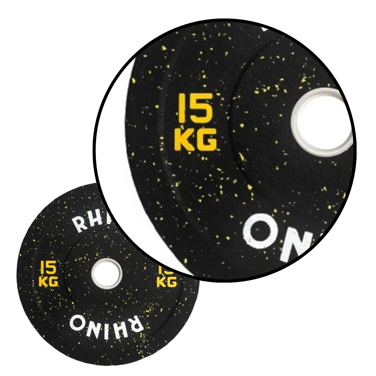 Disco Olimpico Caucho Bumper Crossfit Levantamiento 15kg Rhino