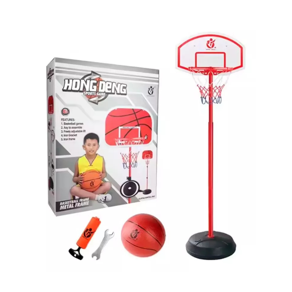 Tablero De Basquet Con Pie Altura 2.40m + Inflador + Pelota