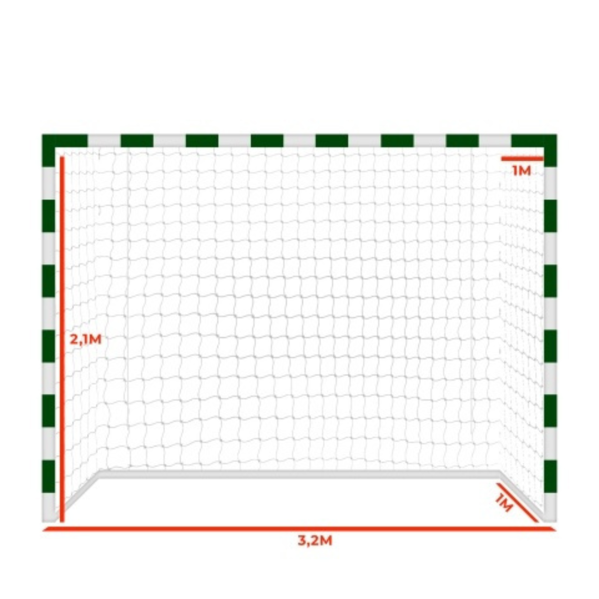 Par De Red 4mm Fútbol 5/sala Y Handball 3,2x2,1m Seda Gismar