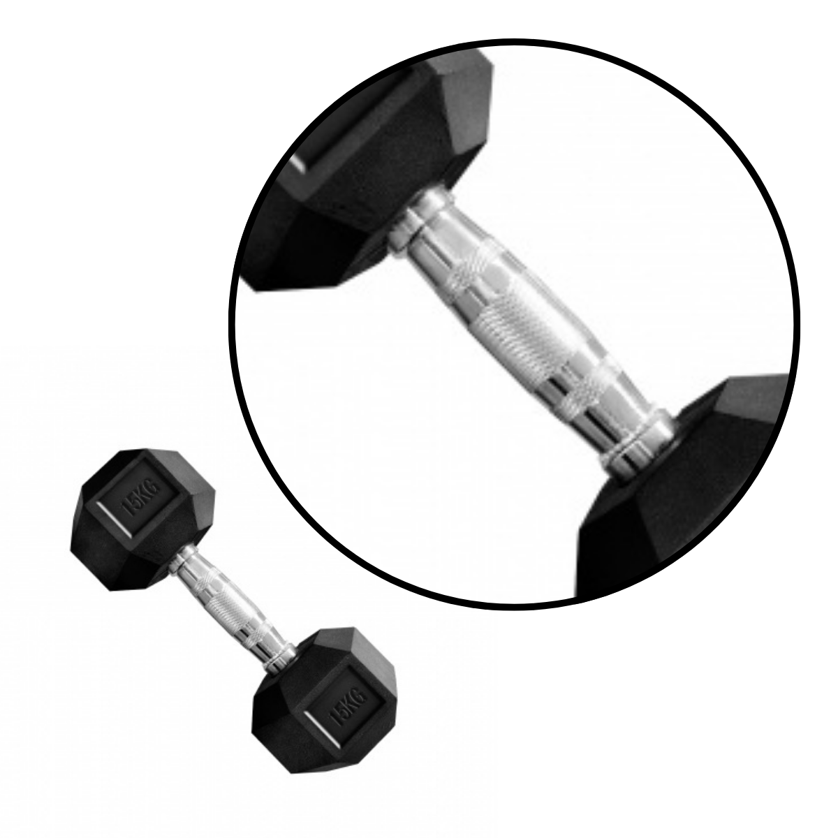Mancuerna Hexagonales Hierro Recubierto Dumbbell 15kg Rhino