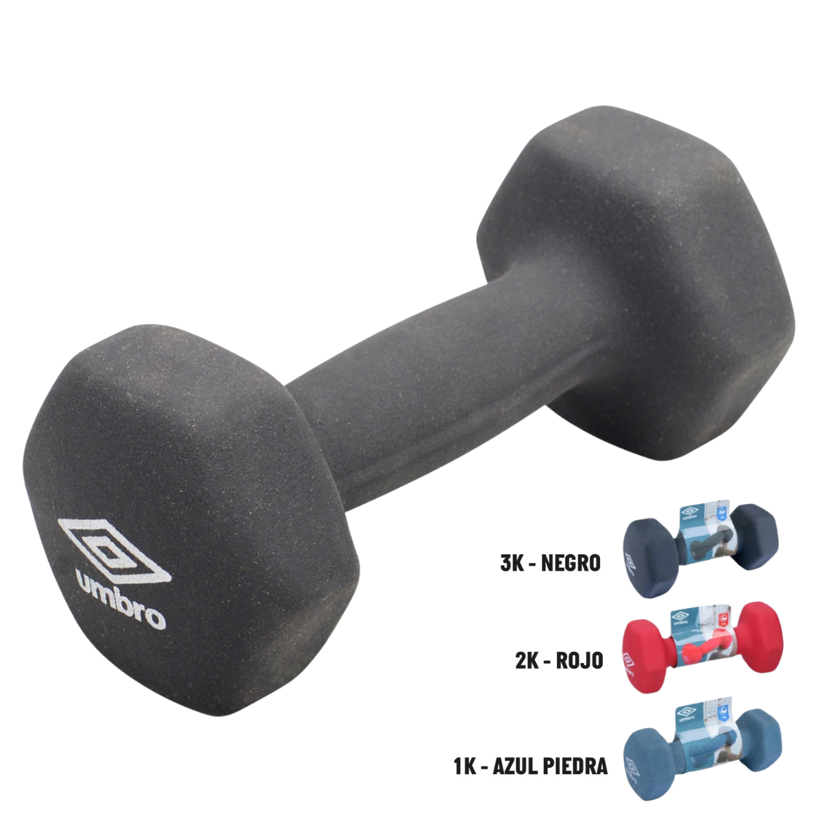 Mancuerna Hexagonal 2kg - Recubierta En Neopreno Umbro