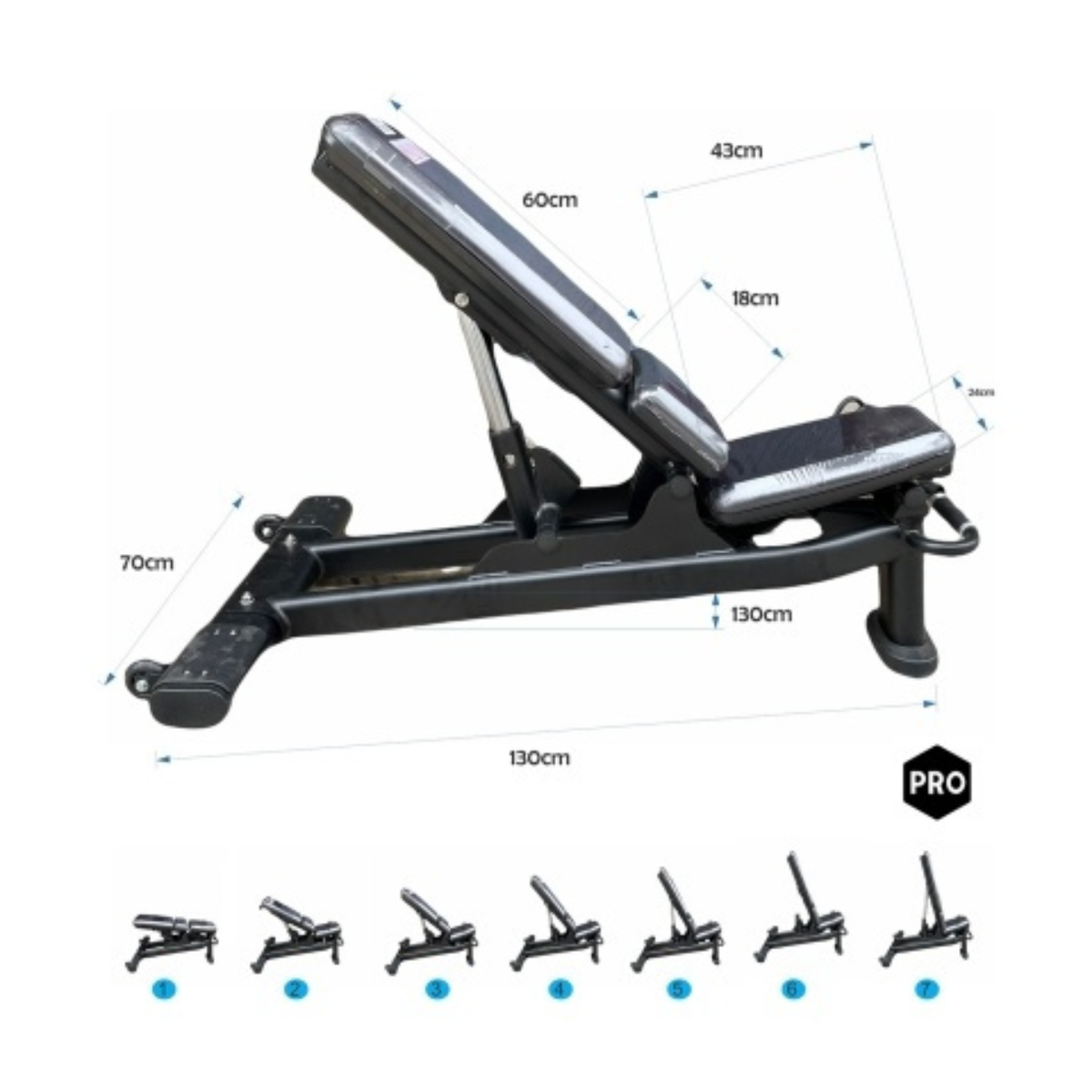 Banco Regulable Multifunción Pro Premium Gym Rhino