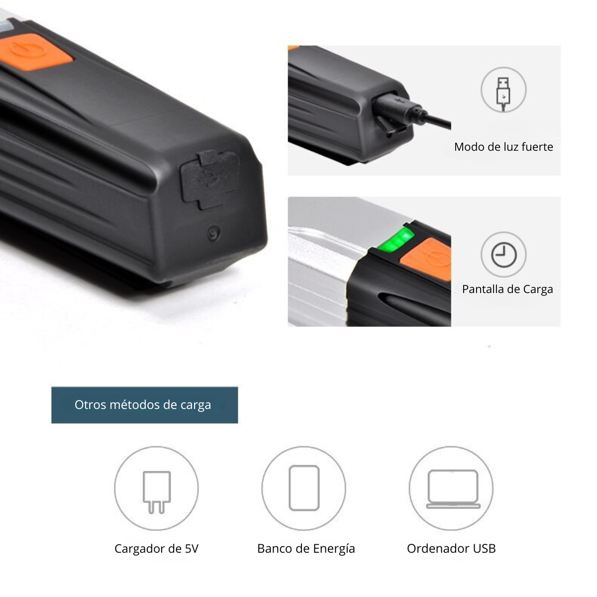 Luz Accesorio Ciclismo Delantera Led T6 Usb Ip65 - Inbike