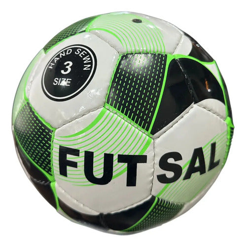 Pelota Futsal Knex No3 Cocida A Mano - Negro Y Verde Negro/verde