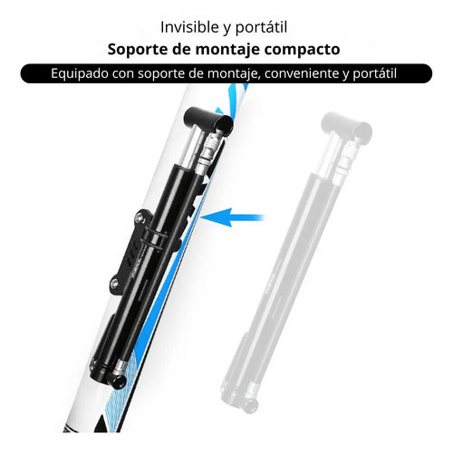 Inflador De Pie Bicicleta Profesional Aluminio - Inbike Negro