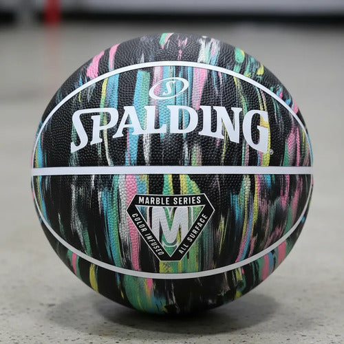 Pelota De Básquet Spalding Marble N°7 Negro