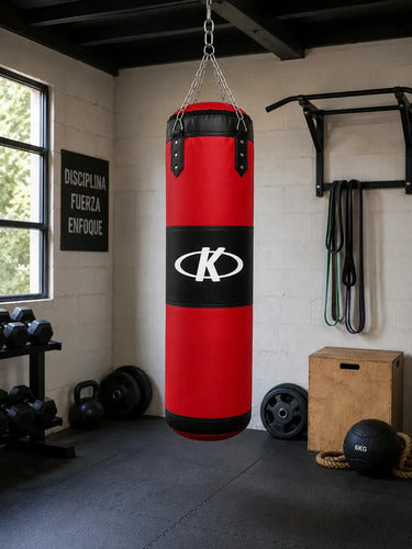 Saco De Boxeo 1m 14kg Relleno Fitness Entrenamiento Color Rojo