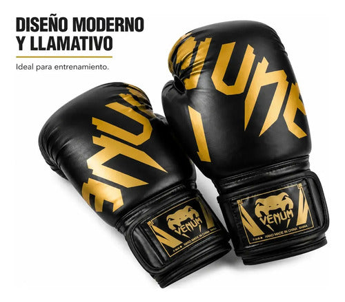 Guantes Boxeo Entrenamiento Premium Alta Protección Velcro 10 Negro