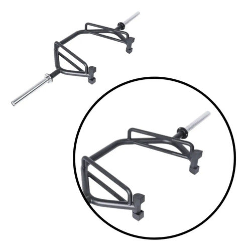 Barra Profesional Sentadilla Larga Hexagonal Livepro Negro