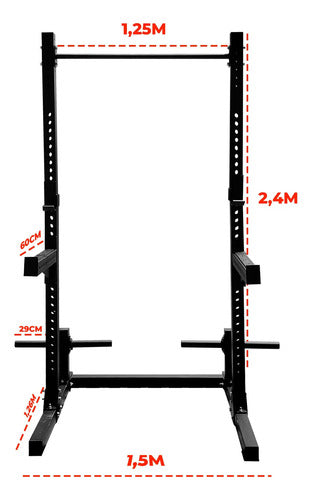 Squat Racks Comercial Profesional - Rhino Negro