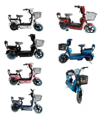 Moto Eléctrica 350w 48v 12 Max 350ah Varios Colores E Bike Multicolor
