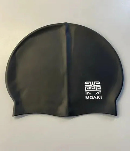 Gorra De Natación Moaki Kiroa Mini De Silicona Negra Negro Lisa Uni
