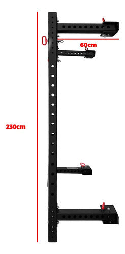 Power Rack Comercial On Wall Plegable Multifunción - Rhino Negro