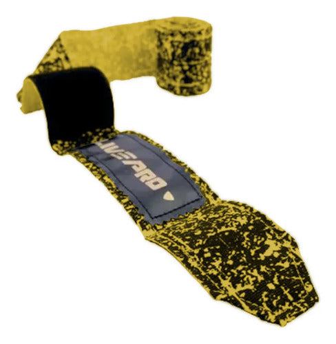 Par De Vendas Boxeo 300cm X 5cm Algodón Y Spandex - Livepro Amarillo