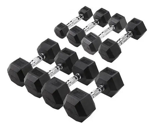 Mancuerna Hexagonal Fija De 2.5 Kg - Pesa Pesas Color Negro Negro