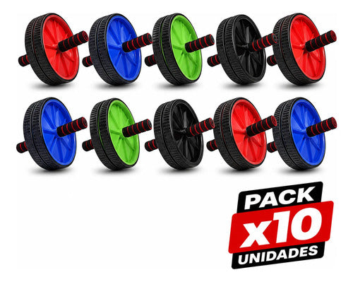 Pack X10 Rueda Abdominal Doble Ejercicio Fitness Gimnasio Surtido