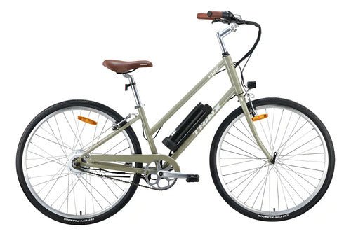 Bicicleta Eléctrica Trinx Niza 28 Mmsports Marrón Claro