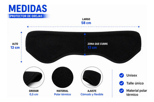 Set X3 Protectores De Orejas Polar Running Ciclismo Invierno Surtido Liso