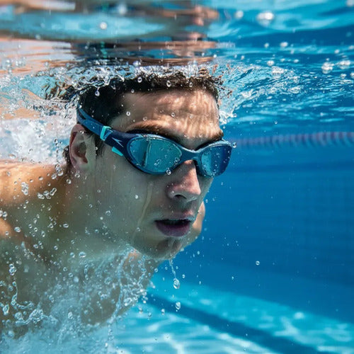 Goggles Speedo Biofuse 2.0 Reflex Mirror Con Protección Uv Antiempañante Y Anti-niebla En Celeste