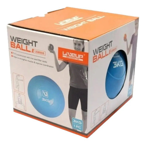 Pelota Blanda Medicinal Rehabilitación En Pvc Arena 3kg Azul