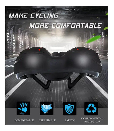 Asiento Mtb Transpirable Absorción Impactos Az088 Zuba Negro