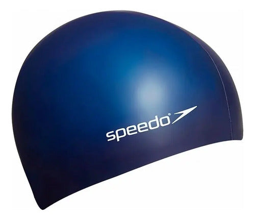 Gorra Speedo De Natación De Silicona Modelo Plain Flat Color Azul Marino Tamaño U Liso