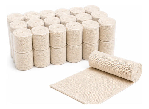 Pack X24 Vendas Semi Elásticas 5 Cm X 3 M Compresión Blanca Blanco