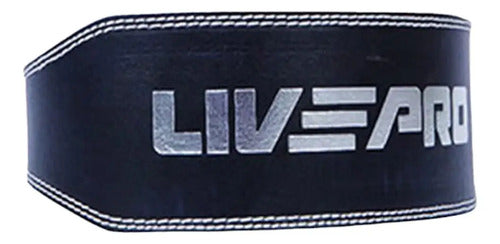 Cinturon Levantamiento Gym En Cuero Pesado M Livepro