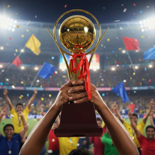 Copa Trofeo Balon De Oro 37cm Premios Deportes Varios Dorado