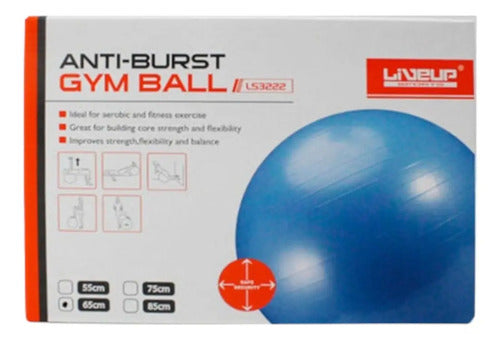 Pelota De Pilates Fitball 55cm Yoga Fitness Gym Livepro Color Azul