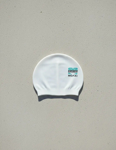 Gorra De Natación Moaki Silicona Mmsports Blanco Lisa Unico