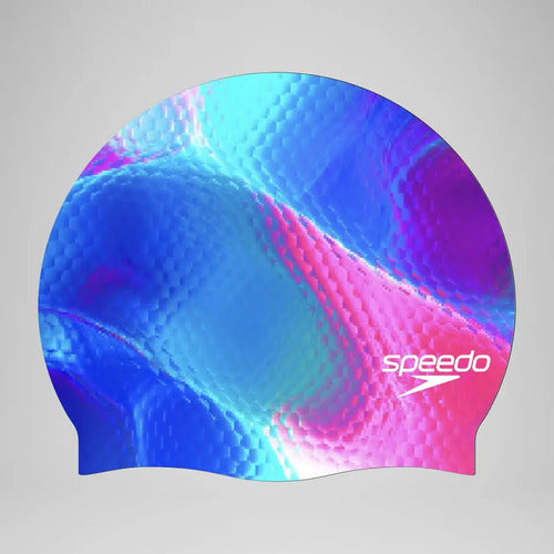 Gorro Natación Speedo Silicona Print Adulto Azul Tamaño Único Liso
