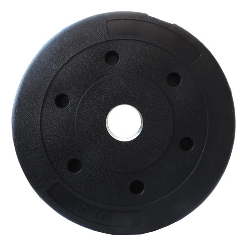 Set Barra Maciza 1.50m + Discos 30kg Total Plateado