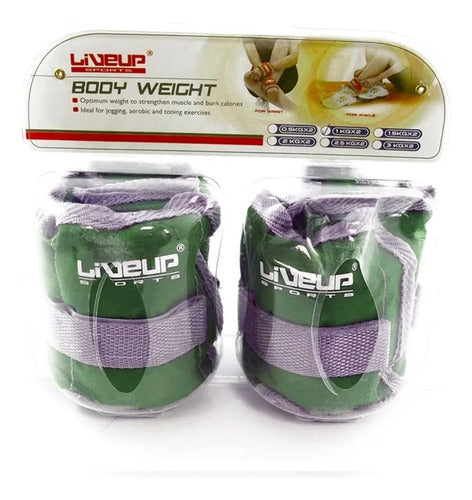 Pesas Tobilleras/muñequeras Neopreno 2 Kg(set De 2 Unidades) Verde