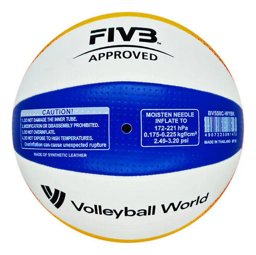 Mikasa Bv550c Balón Vóley Playa Blanco/amarillo/azul Mmsport Blanco/amarillo/azul