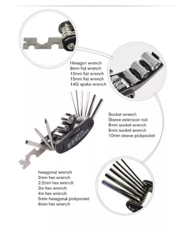 Herramienta Multifuncion Basica Para Bicicleta Zuba