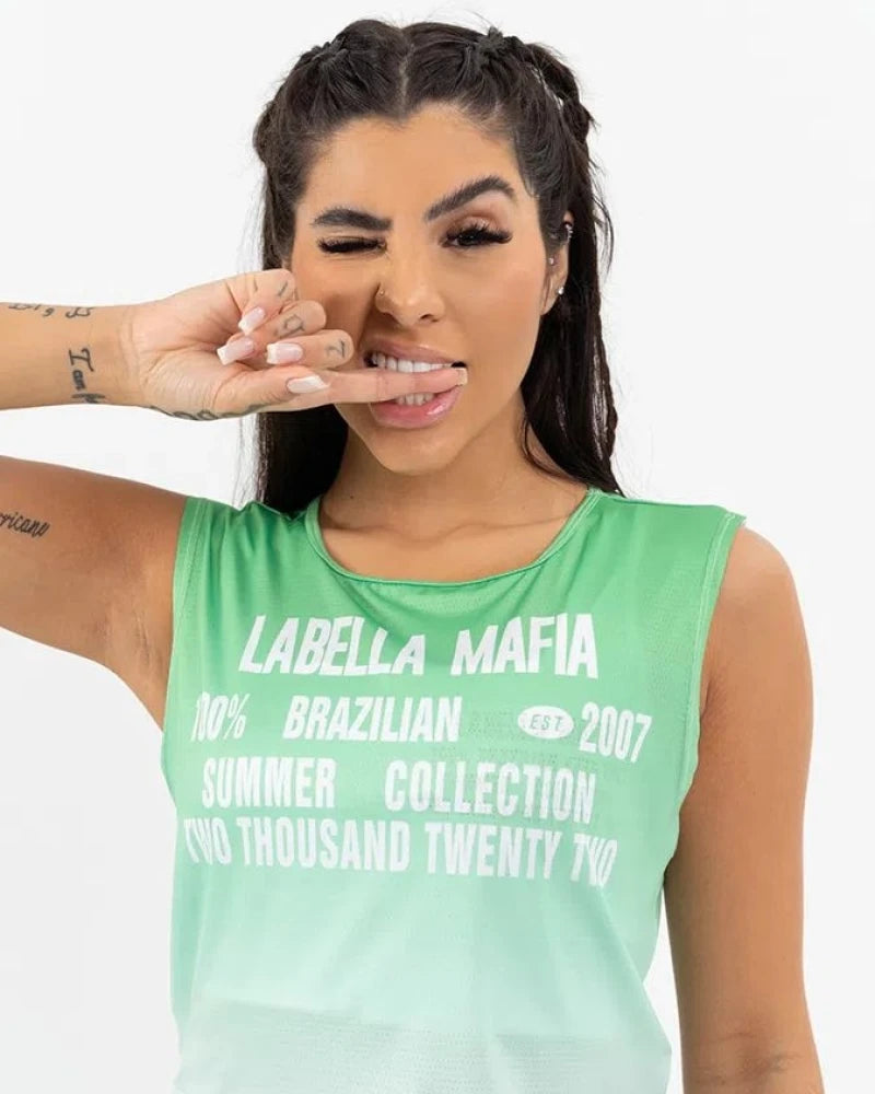 Musculosa Verde/Blanco