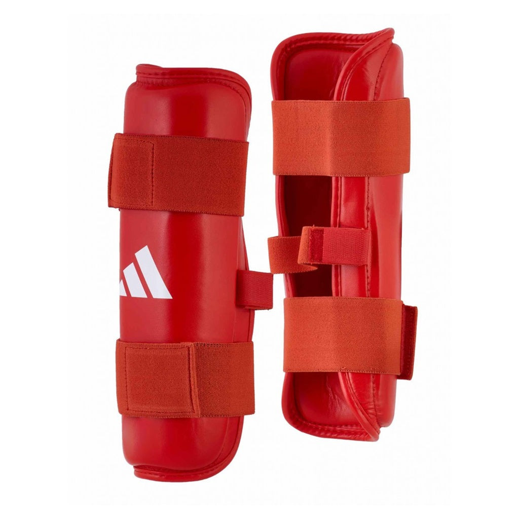 Espinillera de Kickboxing Adidas WAKO Cuero Sintetico PU Padding Espuma Alta Presion Aprobada WAKO