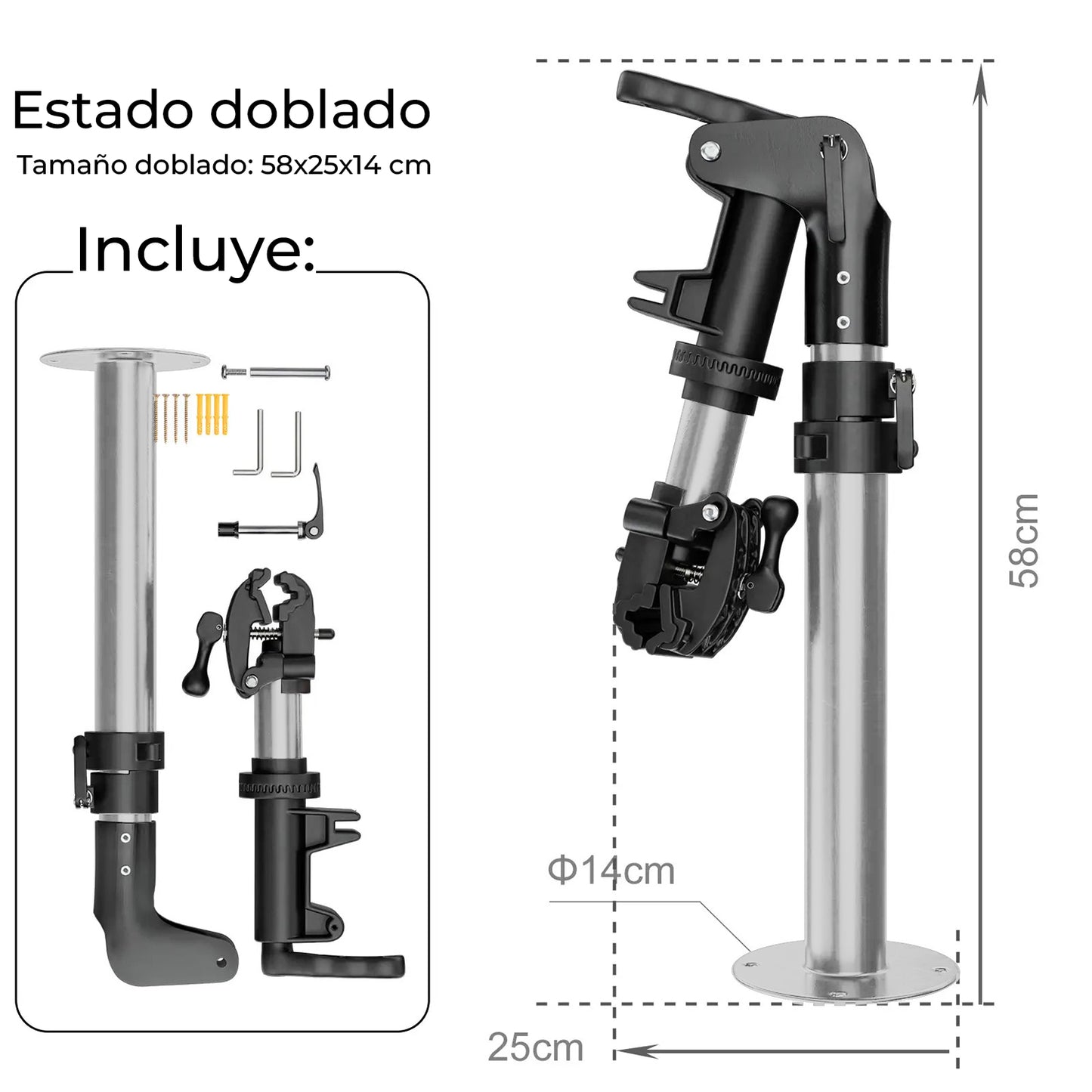 Soporte Reparación Bicicletas 58-94cm Rotación 360 - Zuba