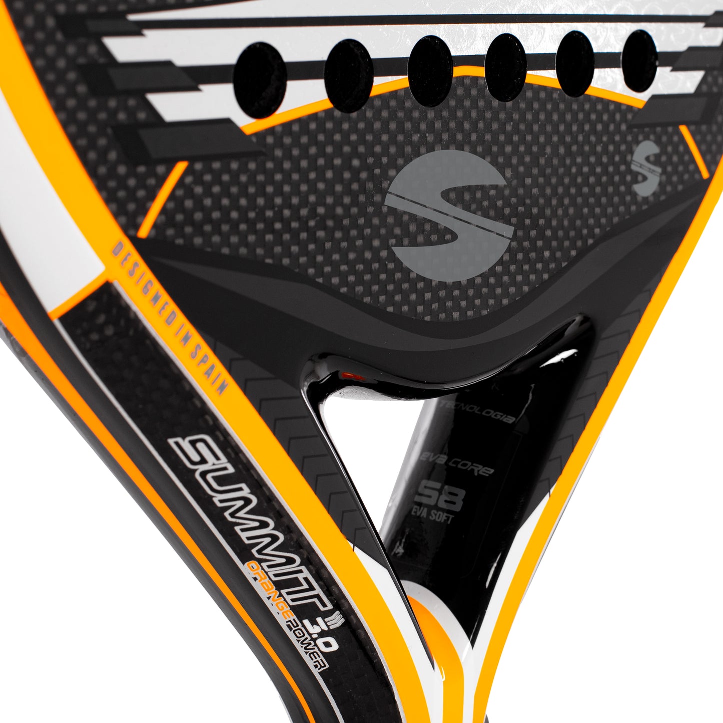 Paleta Summit 3.0 Orange Power Carbono 3k - Softee