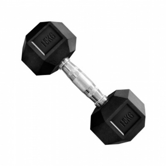 Mancuerna Hexagonales Hierro Recubierto Dumbbell 15kg Rhino