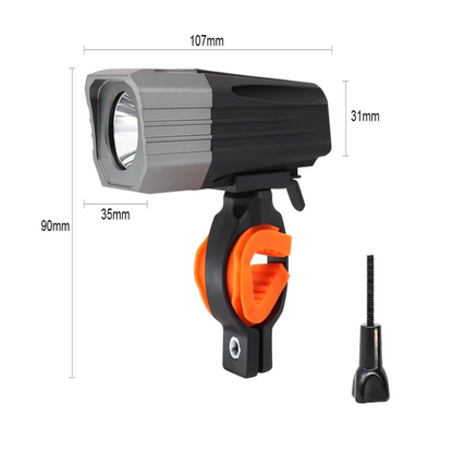 Luz Accesorio Ciclismo Delantera Led T6 Usb Ip65 - Inbike
