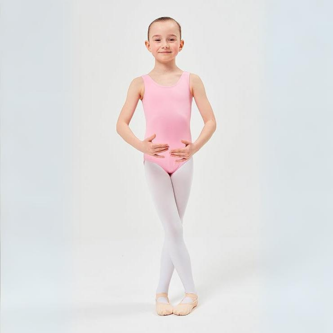 Malla Ballet Niña Sin Manga Rosa