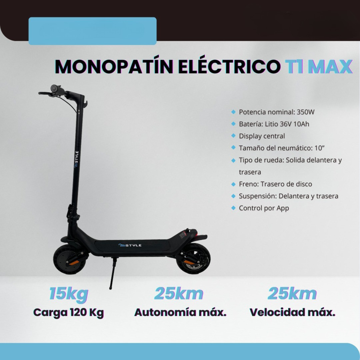 Monopatín Eléctrico Mistyle T1 MAX